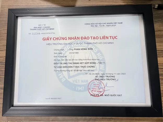 Chứng nhận đào tạo liên tục về điều trị ung thư kết hợp Đông - Tây y